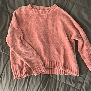 Pink chenille sweater